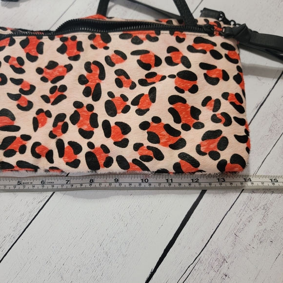Daniella Lehavi, Leopard Print Crossbody Bag with Black &Pink Accents - Picture 3 of 5